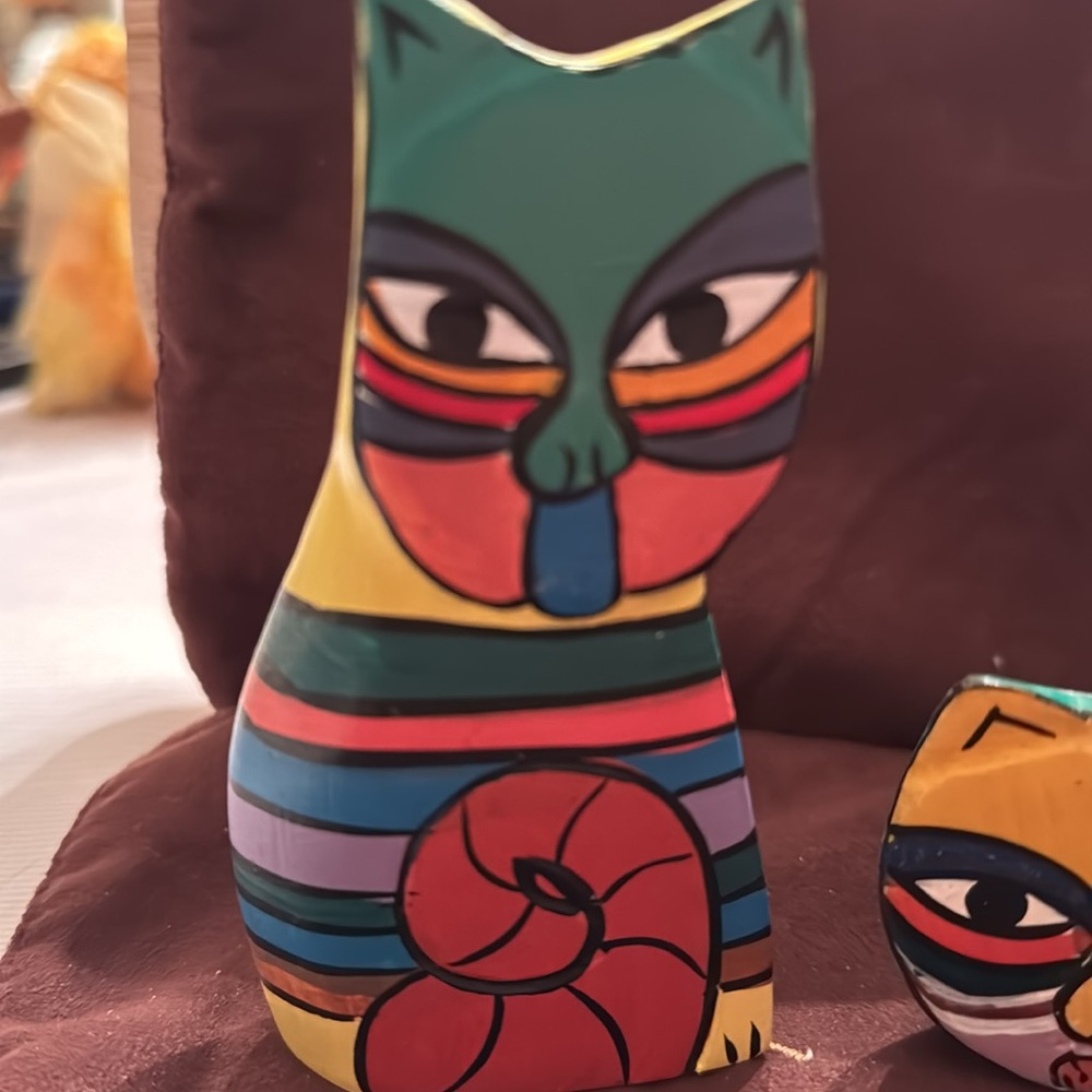 🐈⬛ Vintage Laurel Burch wooden cats - Picture 2 of 10